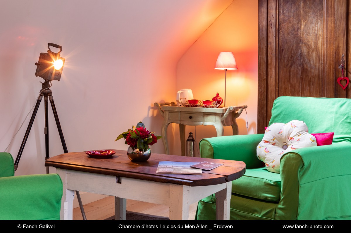 CHAMBRE FLEURS DE BAGATELLE. Chambre d'hôtes  Le clos du Mèn-Allèn - Morbihan