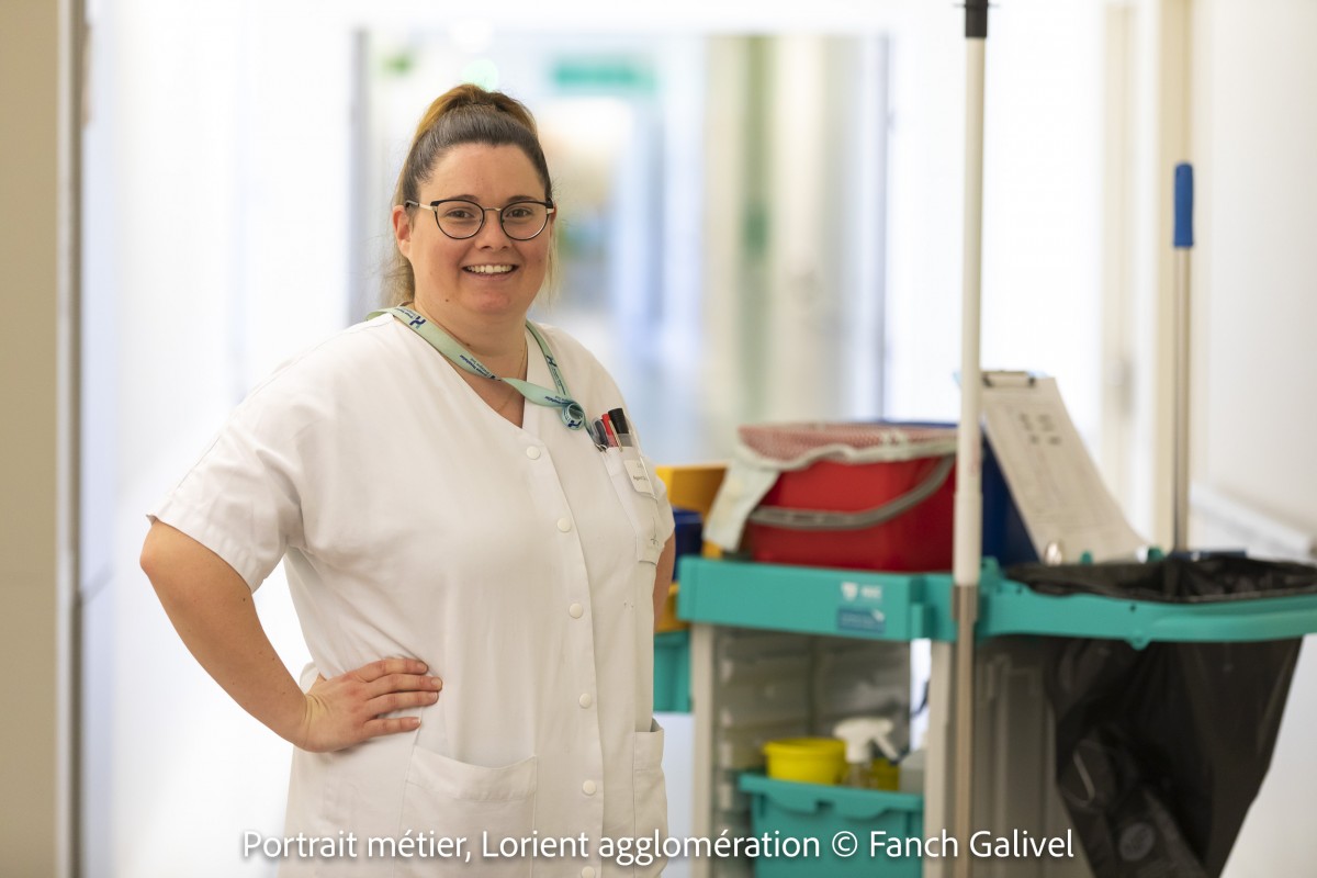 Lucille Fouyer, agent de bionettoyage à l'hôpital du Scorff à Lorient