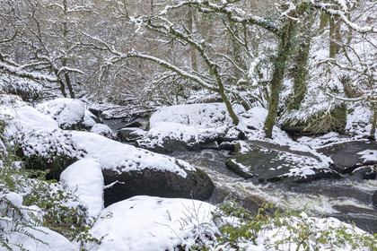 The granite chaos of Toul Goulic under the snow.