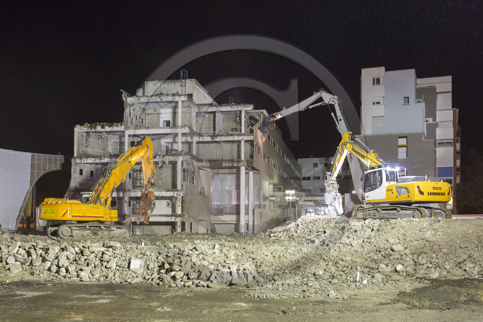 Chantier de démolition boulevard Cosmao du Manoir _ Chantier de la nouvelle Gare Chantier de démolition boulevard Cosmao du Manoir _ Chantier de la nouvelle Gare