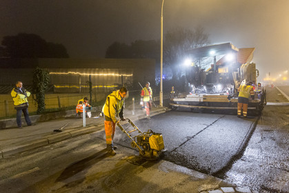 Triskell, chantier de nuit au carrefour de Kerjulaude à Lorient