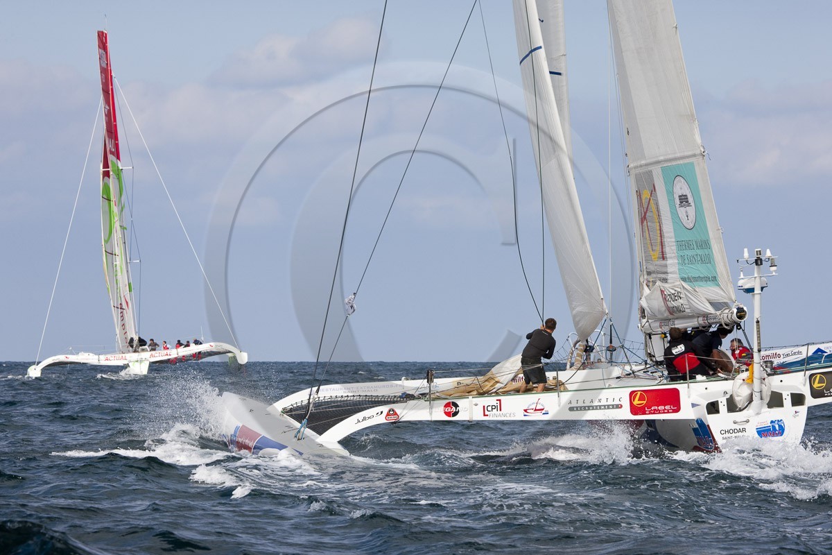 Multicoque Actual(Yves Le Blévec) et Laiterie de Saint Malo (Victorien Erussard) - Trophée Prince de Bretagne _ Saint-Quay-Portrieux