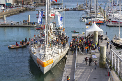 Lorient 27 October 2018 _ Arrival of the Tara at the base of submarines Lorient.