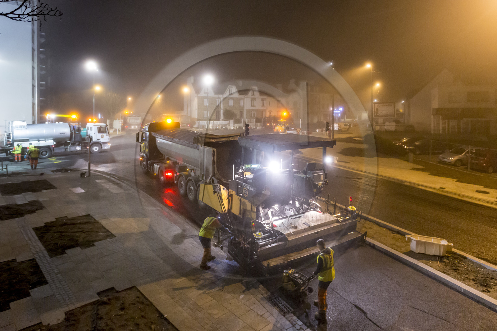 Triskell, chantier de nuit au carrefour de Kerjulaude à Lorient Triskell, chantier de nuit au carrefour de Kerjulaude à Lorient