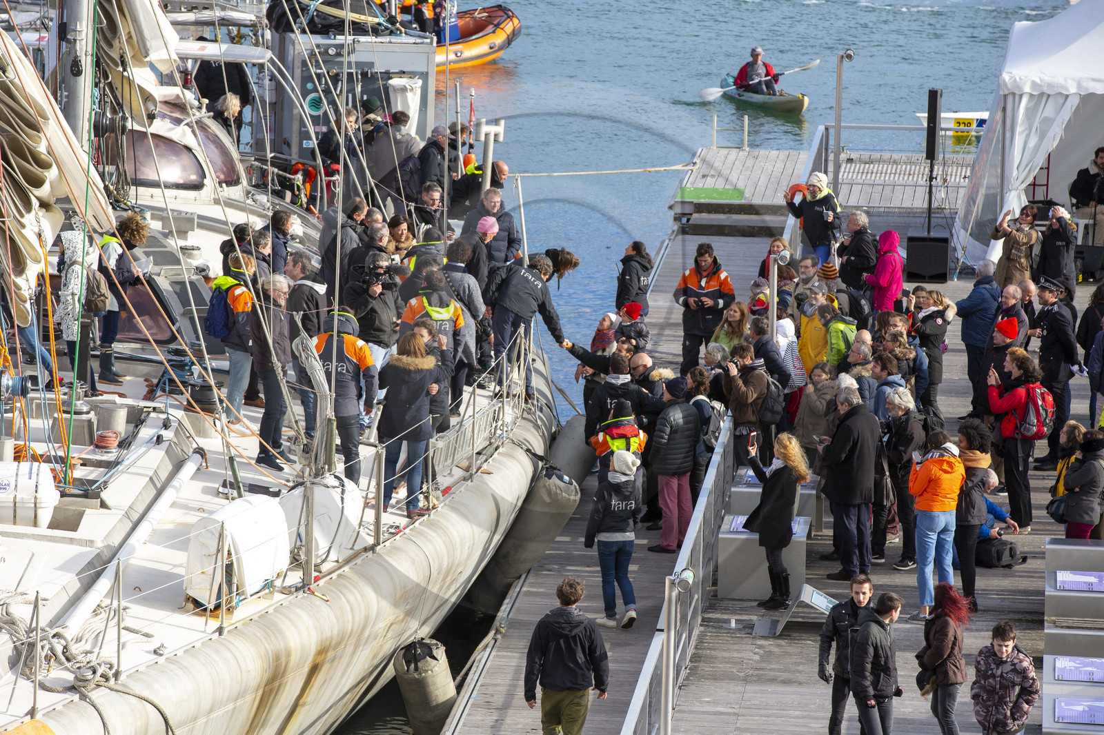 Lorient 27 October 2018 _ Arrival of the Tara at the base of submarines Lorient. Lorient 27 October 2018 _ Arrival of the Tara at the base of submarines Lorient.