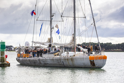 Lorient 27 October 2018 _ Arrival of the Tara at the base of submarines Lorient.
