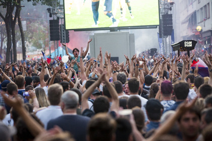 1 2 World Cup Final Football. Public broadcast on giant screen in Lorient