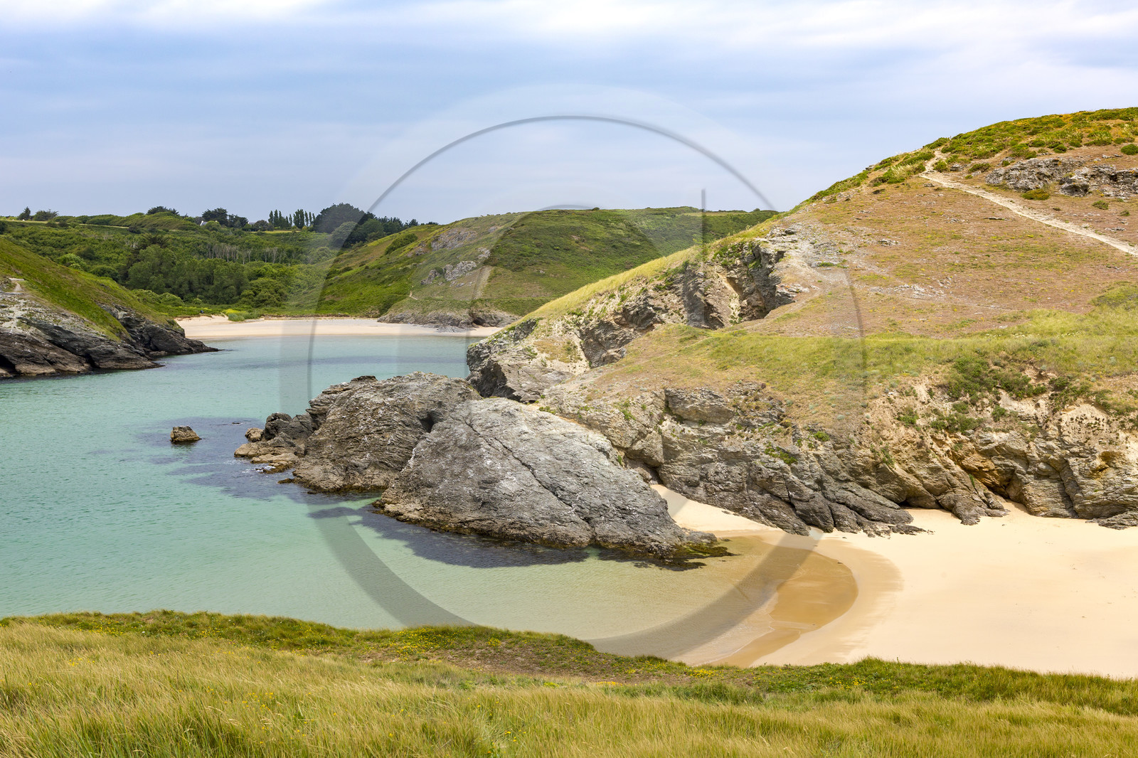The beach of Herlin at Belle-Ile en mer. The beach of Herlin at Belle-Ile en mer.
