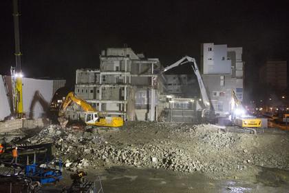 Chantier de démolition boulevard Cosmao du Manoir _ Chantier de la nouvelle Gare
