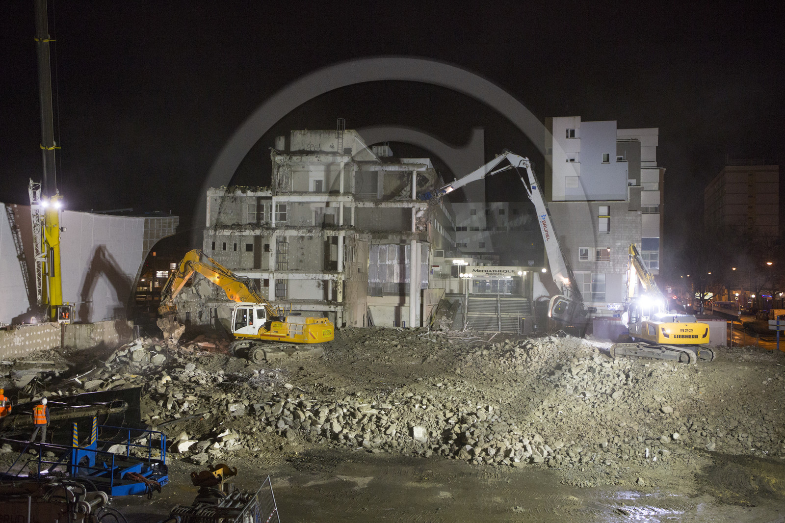 Chantier de démolition boulevard Cosmao du Manoir _ Chantier de la nouvelle Gare Chantier de démolition boulevard Cosmao du Manoir _ Chantier de la nouvelle Gare