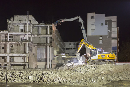Chantier de démolition boulevard Cosmao du Manoir _ Chantier de la nouvelle Gare