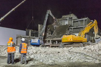 Chantier de démolition boulevard Cosmao du Manoir _ Chantier de la nouvelle Gare