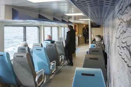 Intérieur du Breizh Nevez, le nouveau bateau assurant la liaison entre Groix et Lorient.