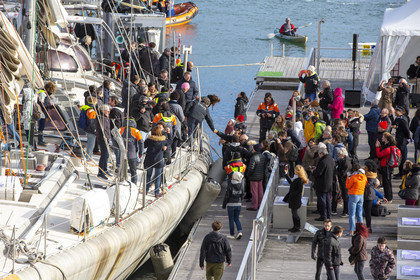 Lorient le 27 Octobre 2018 _ Arrivée du Tara à la Base de sous-marins de Lorient.
