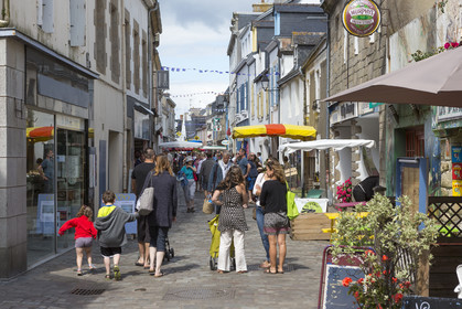 Rue commerçante dans le centre ville de Port-Louis