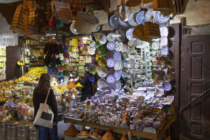 Shop in the city of Fez in Morocco