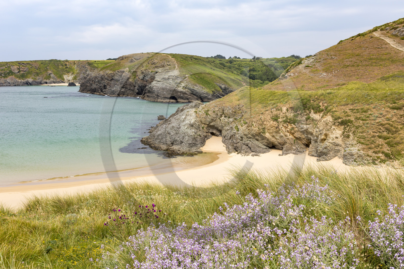 La plage d'Herlin à Belle-ile en mer. La plage d'Herlin à Belle-ile en mer.