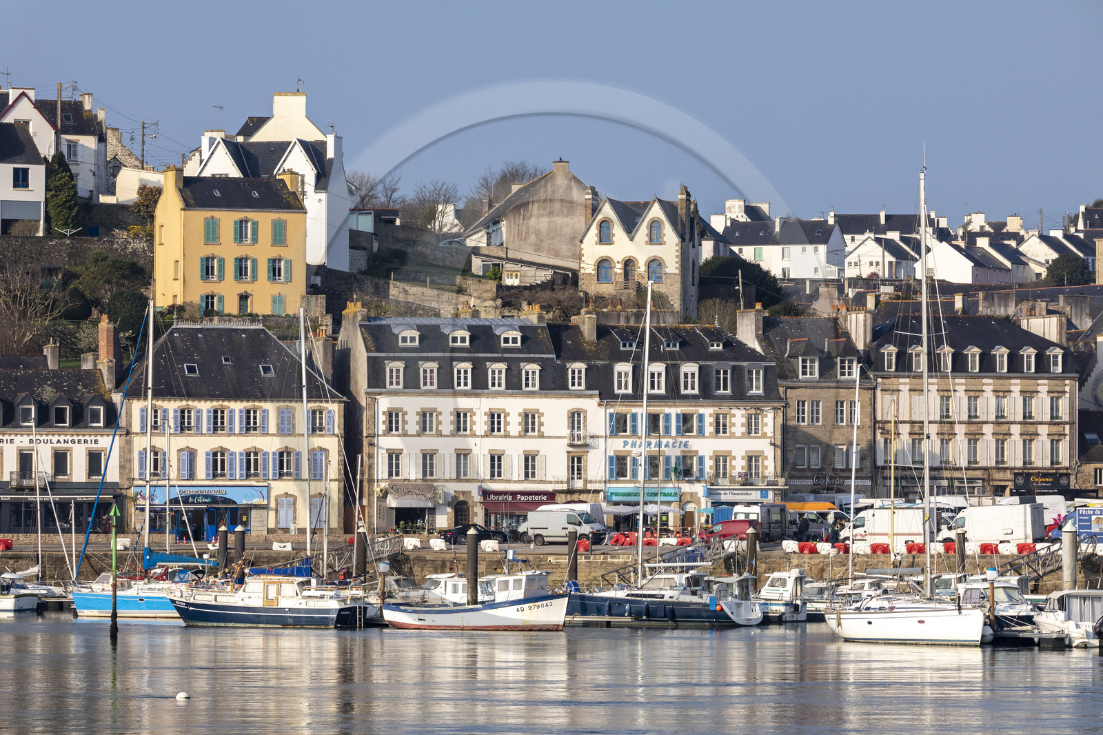 The city of Audierne and its marina.