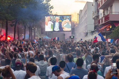 1 2 World Cup Final Football. Public broadcast on giant screen in Lorient