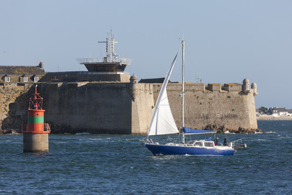 Lorient harbor. View of Port Louis from Larmor-Plage.