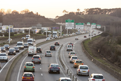 La 4 voies N165 entre Lanester et Lorient.