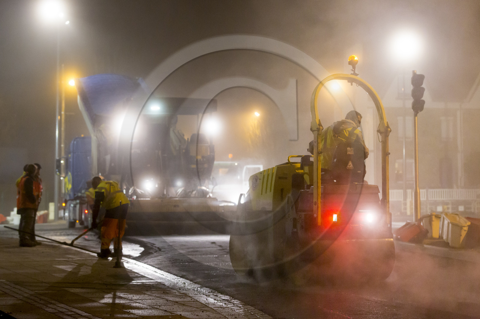 Triskell, chantier de nuit au carrefour de Kerjulaude à Lorient Triskell, chantier de nuit au carrefour de Kerjulaude à Lorient