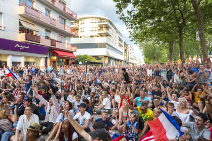 1 2 World Cup Final Football. Public broadcast on giant screen in Lorient